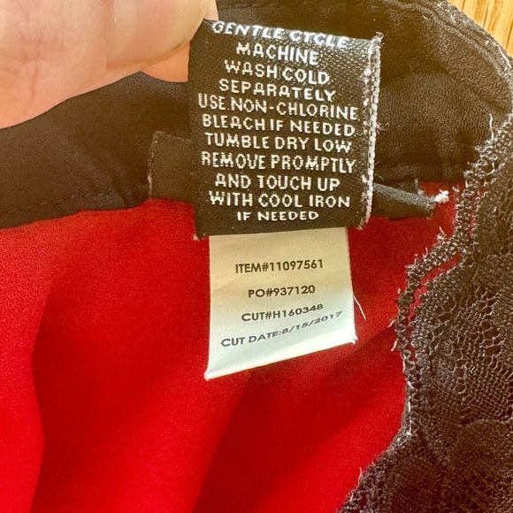 Torrid Sheer Red Top with Black Lace Detail - Women's size 1 - Picture 7 of 10